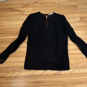& Other Stories Black Textured Blouse